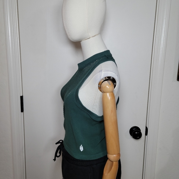 Free People Movement Green Mesh Tank Top Size Medium/Large - Picture 3 of 5